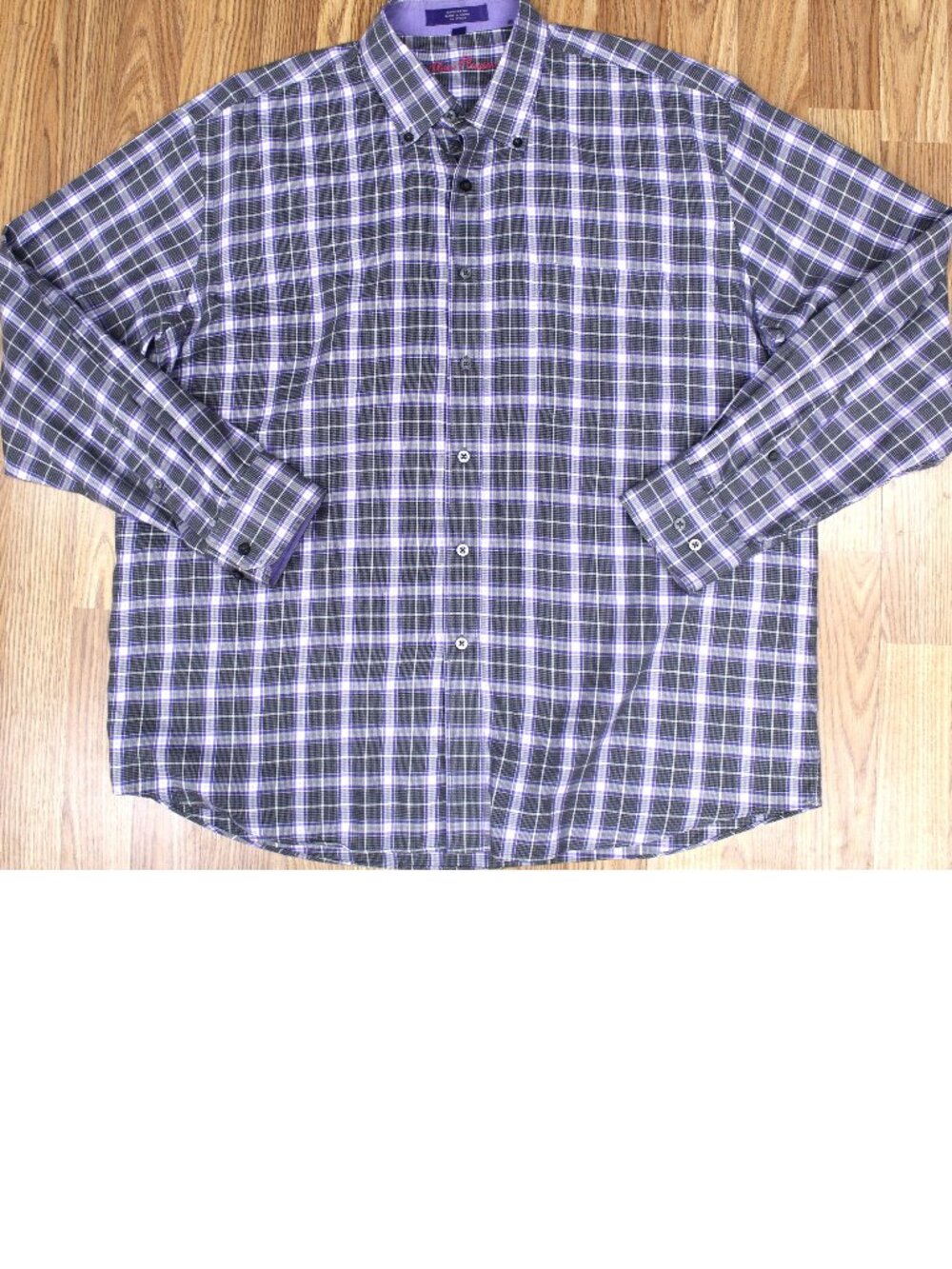 ALAN FLUSSER REGUALR FIT 100% COTTON DOWN SHIRT PLAID LARGE, L